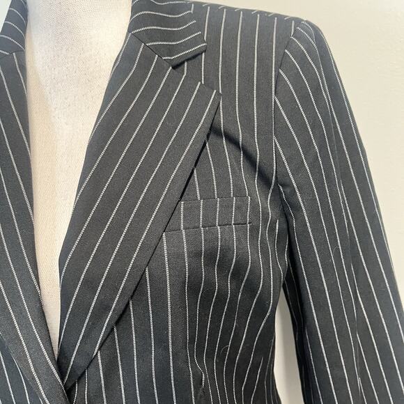 Chadwick's Blazer Jacket size 6 Tall Black Pinstripe Career Church Professional - Picture 5 of 9